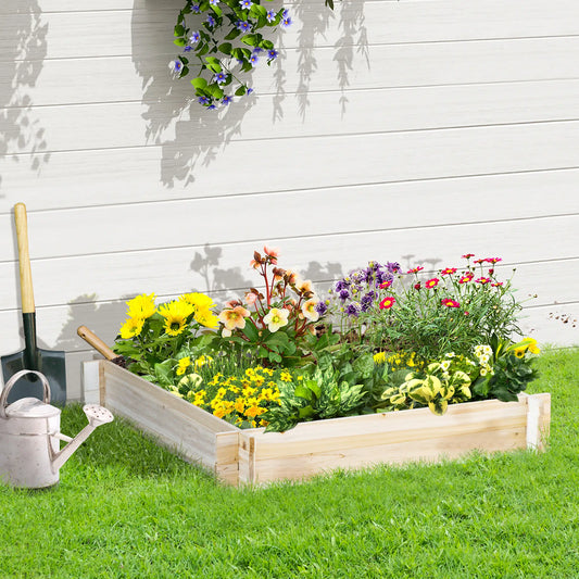 39'' x 39'' Wooden Raised Garden Bed, DIY Herb Planter Box Wooden Planter Boxes Natural at Gallery Canada