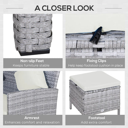 5-Piece Wicker Patio Set, Table, Ottomans, Cream White Patio Furniture Sets at Gallery Canada