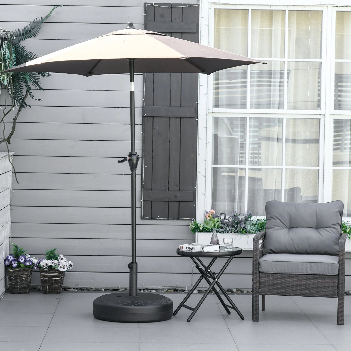 22'' Round Parasol Base, Water Filled, for 1.5''/1.9'', Black Umbrella Bases at Gallery Canada