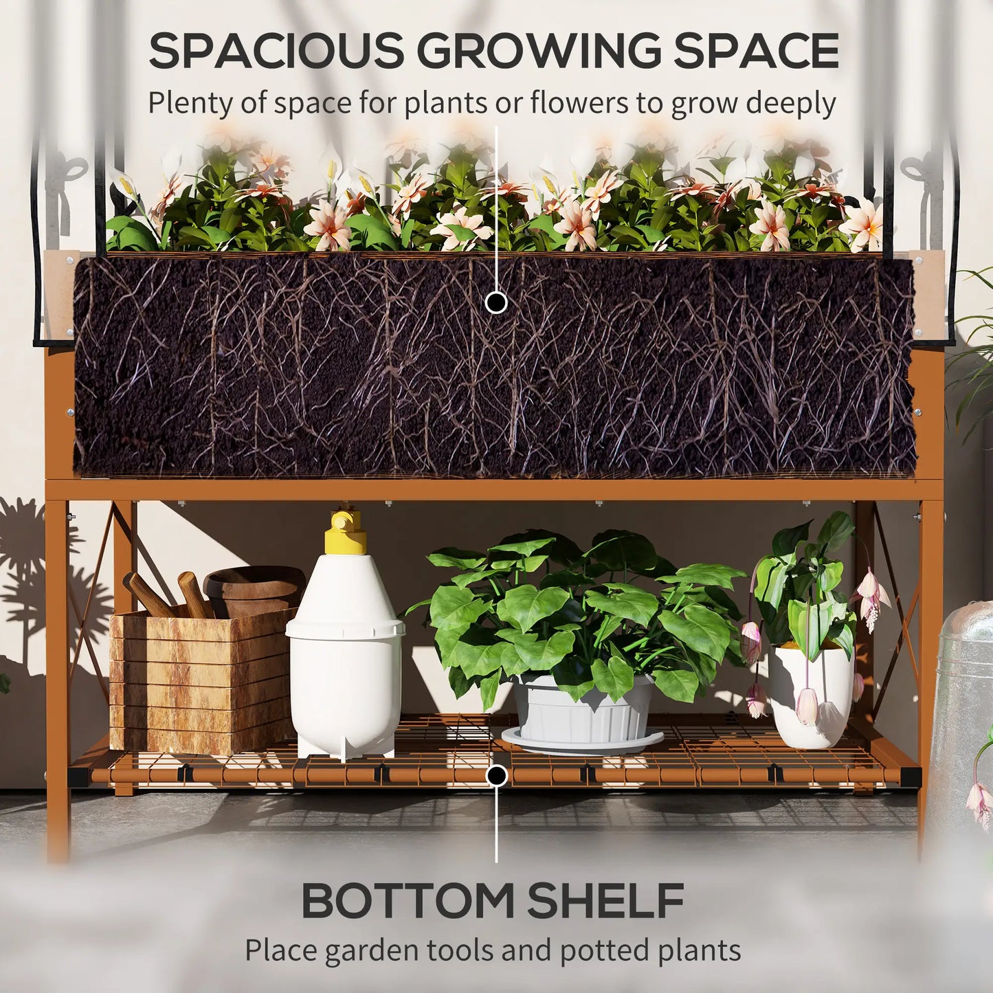 Metal Raised Garden Bed With Cover, 48 Inch, Dark Brown Elevated Garden Beds at Gallery Canada