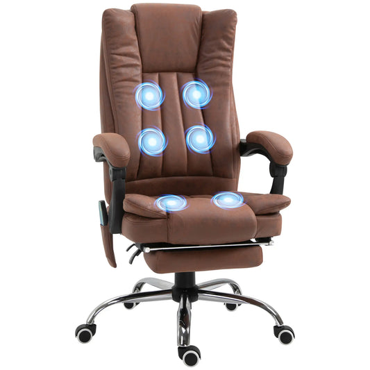 Office Chair, Vibration Massage Recliner, Retractable Footrest, Brown Massage Chairs Brown at Gallery Canada