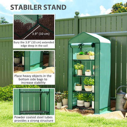 Mini Greenhouse With Screen Roof, 27.6" x 19.7" x 62.2", Green Mini Greenhouses at Gallery Canada