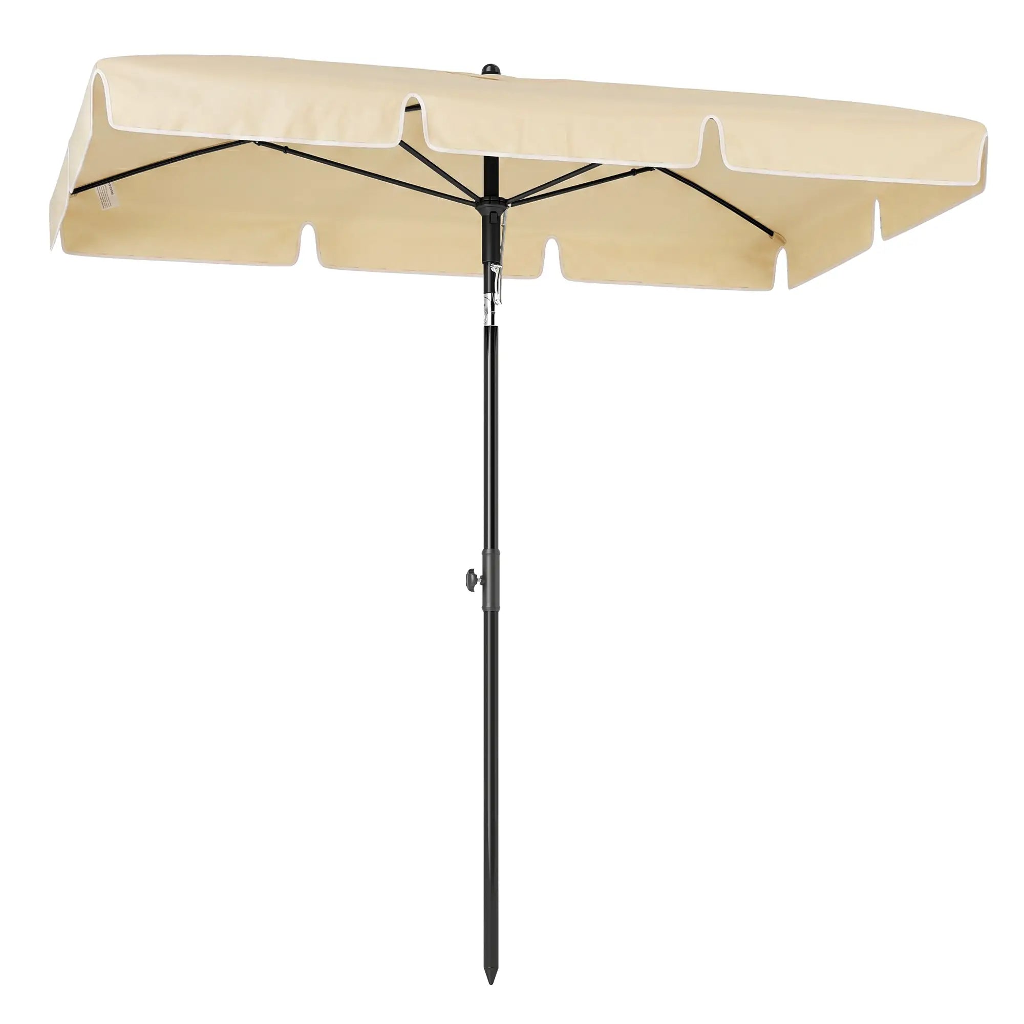 6.5x4ft Rectangle Patio Umbrella, Aluminum, Tilt Adjustable, Beige Sun Umbrellas Beige and Black at Gallery Canada