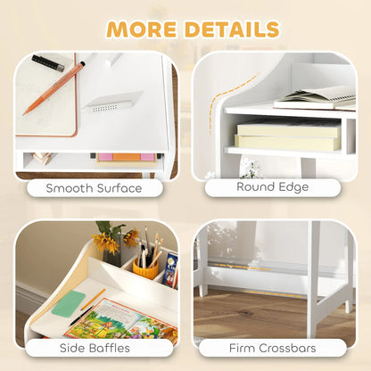 Kids Desk and Chair Set with Storage, 3-8 Years, White Kids Desk Sets at Gallery Canada