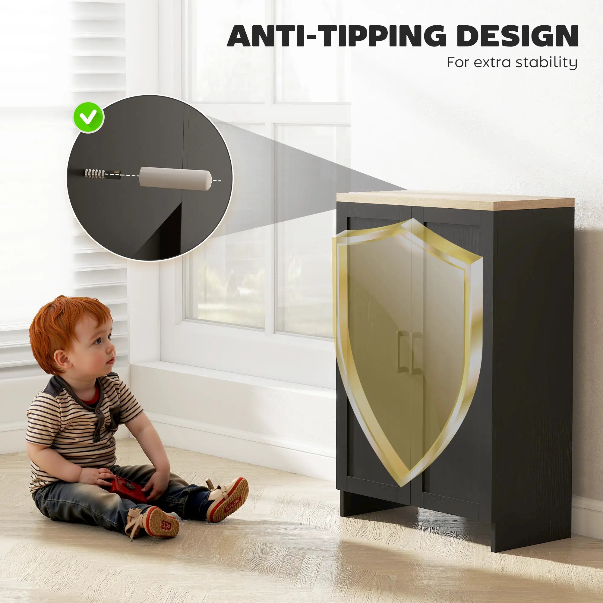 Modern Storage Cabinet, Adjustable Shelf, 23.6