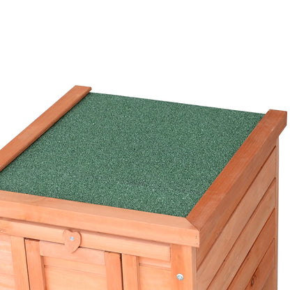 Wooden Rabbit Hutch, Bunny Cage, Outdoor Cat House, 20"x16.5"x17", Orange Rabbit Hutch at Gallery Canada