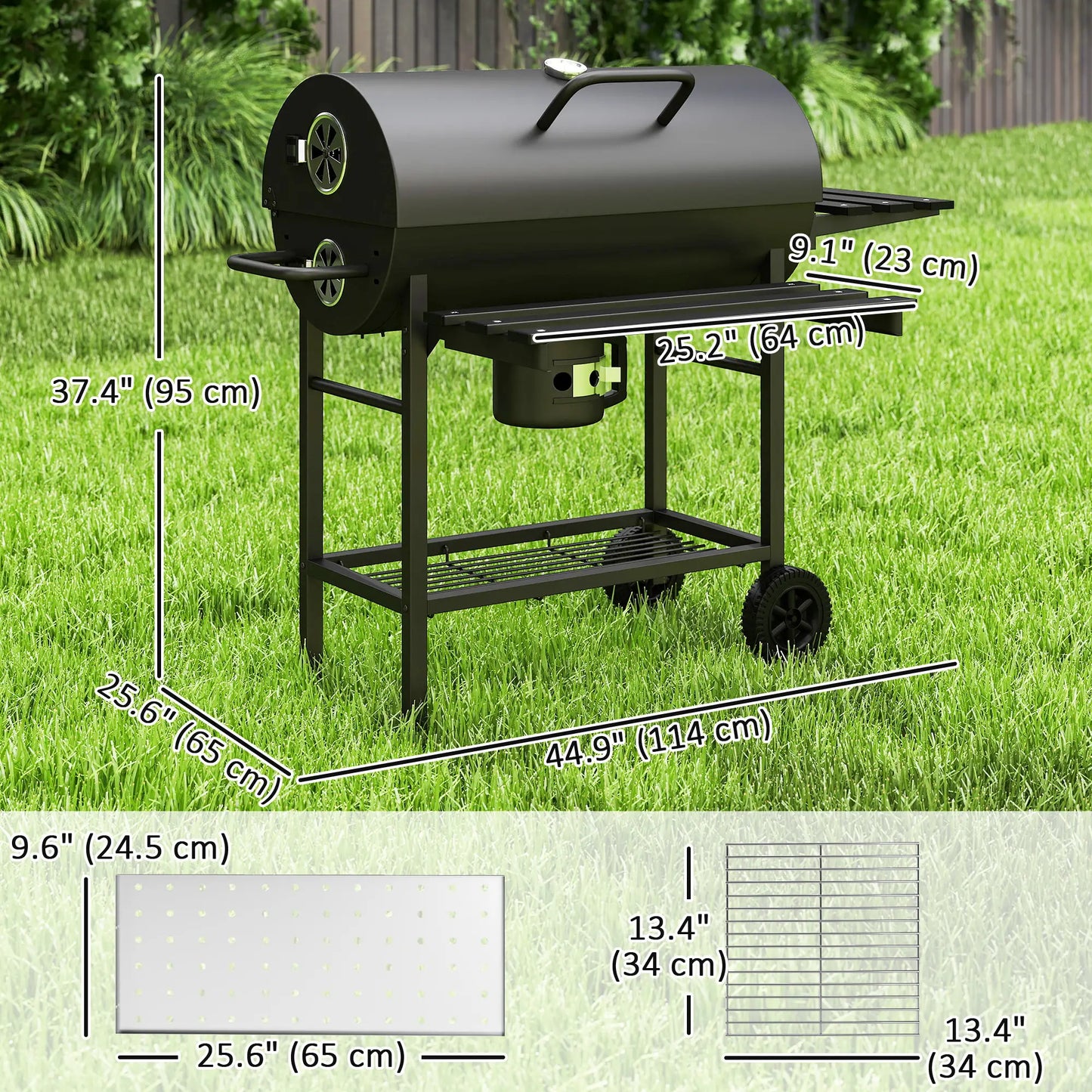 29 Inch Charcoal BBQ Grill With Foldable Table, Black Charcoal BBQ Grils at Gallery Canada