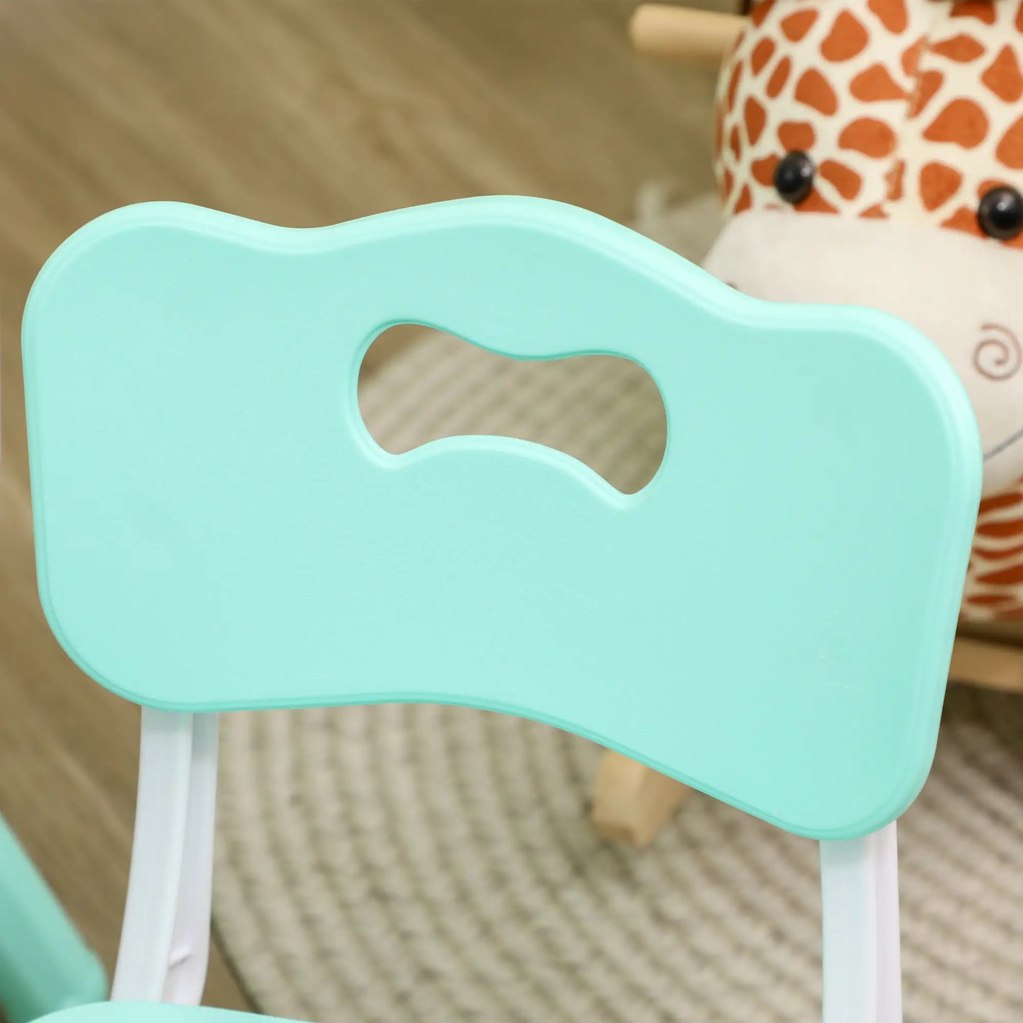 Kids Table and Chair Set, 4 Chairs, Adjustable Height, 1.5 - 5 Years, Green Kids Table Sets at Gallery Canada