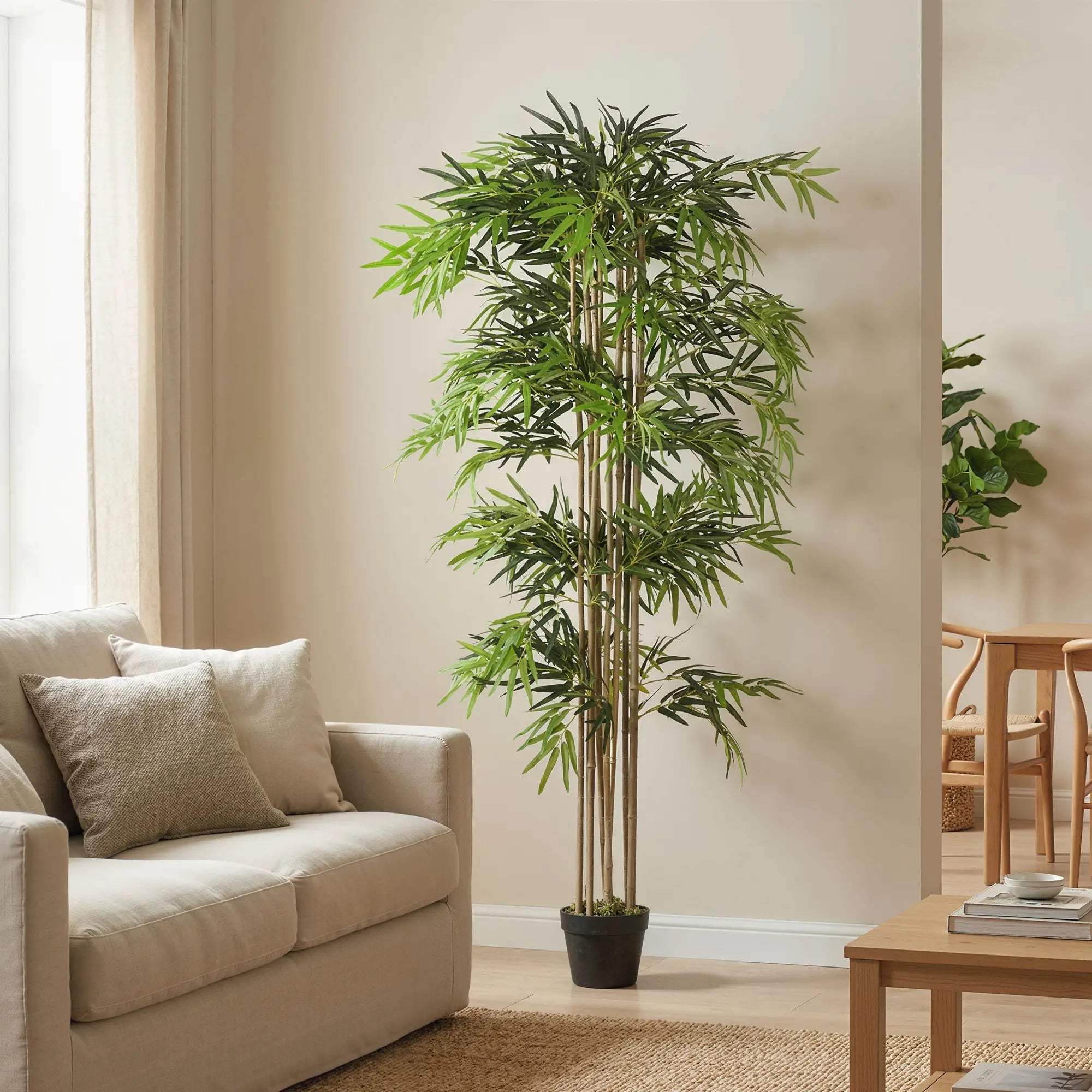 6FT Artificial Bamboo Tree, Fake Plant, 1530 Leaves, Green Artificial Trees at Gallery Canada