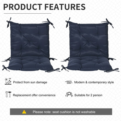 Patio Chair Cushions, Set of 2, 39" x 20" x 3", Dark Blue Patio Chair Cushions at Gallery Canada