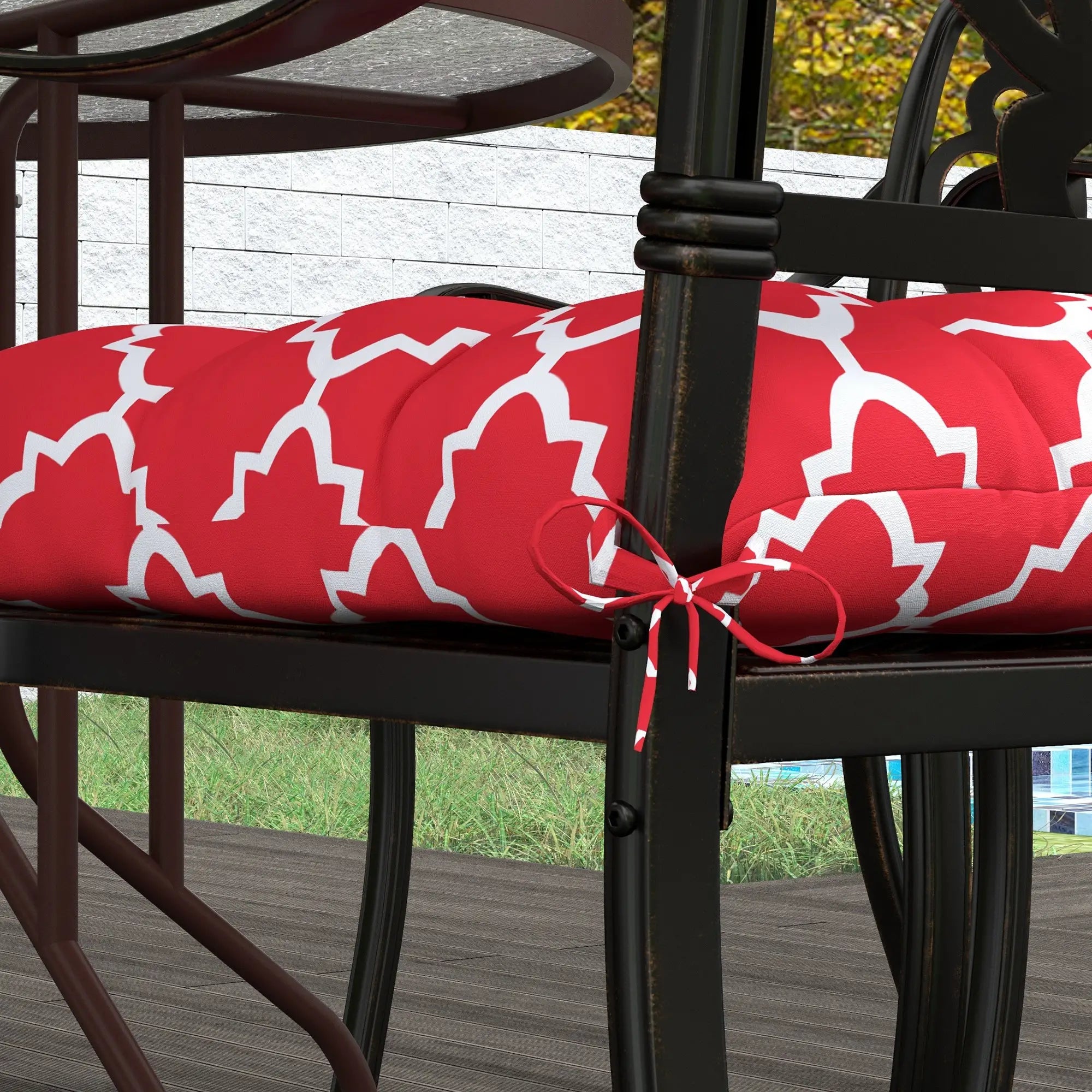 4-Piece Seat Cushion Pillows, Patio Chair Cushions with Ties, Indoor Outdoor Patio Chair Cushions at Gallery Canada