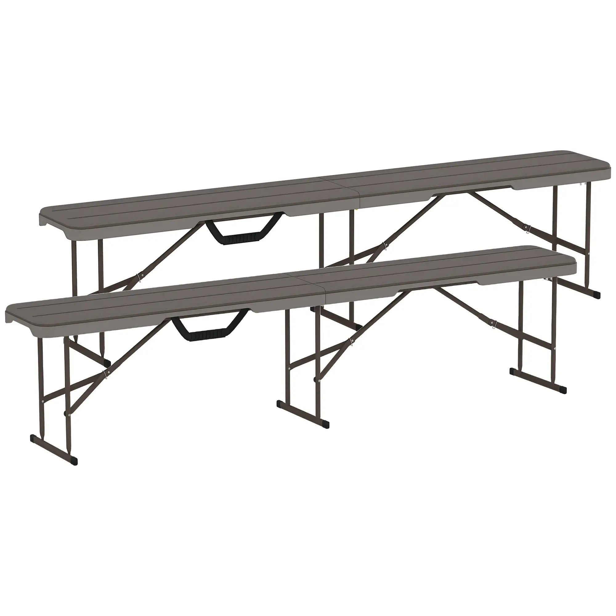 6 ft Plastic Bench Seat, Foldable, Portable, Distressed Brown, Brown Garden Accessories at Gallery Canada