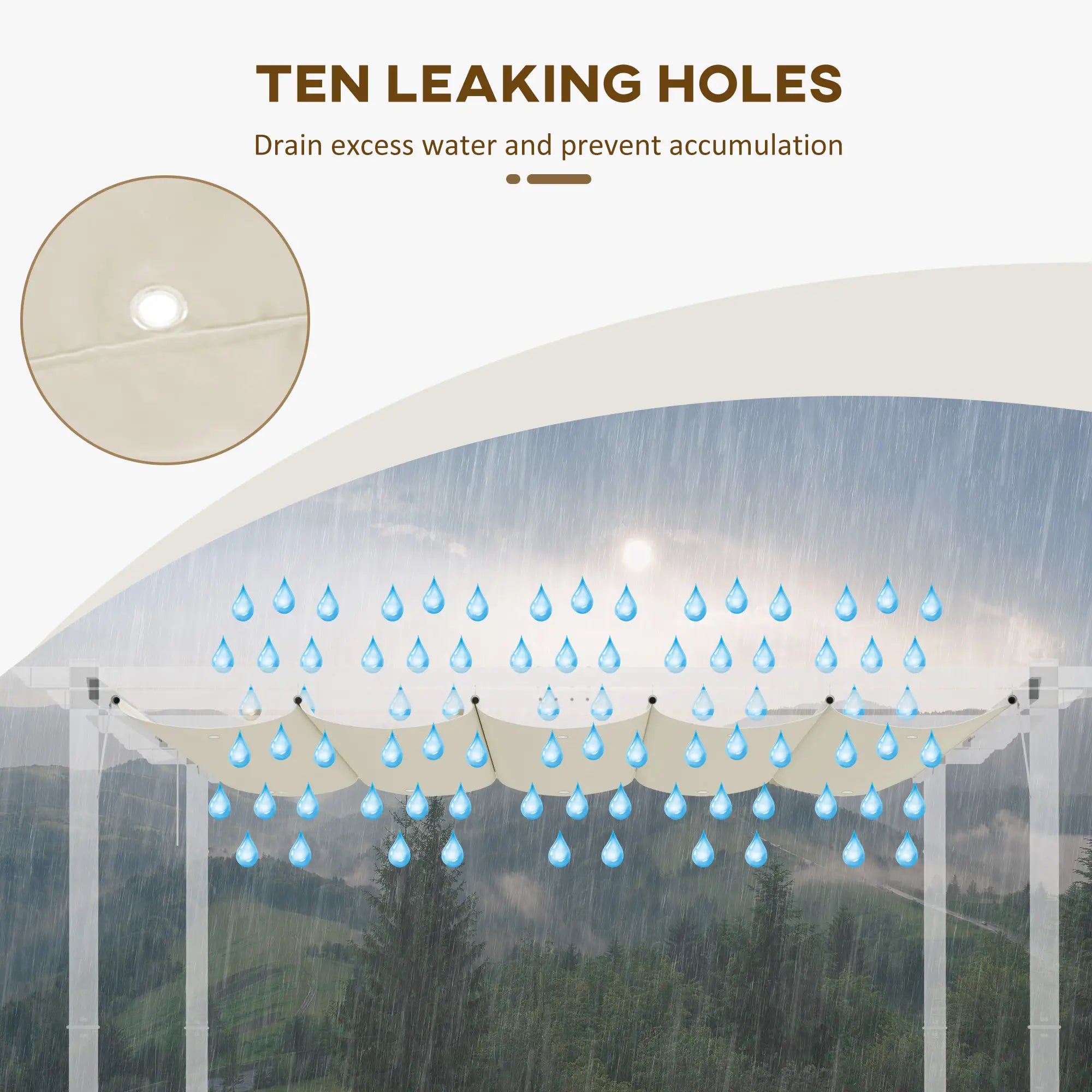 Retractable Pergola Canopy, 10' x 10', Cream White Gazebo Canopy Replacement at Gallery Canada