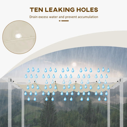 Retractable Pergola Canopy, 10' x 10', Cream White Gazebo Canopy Replacement at Gallery Canada