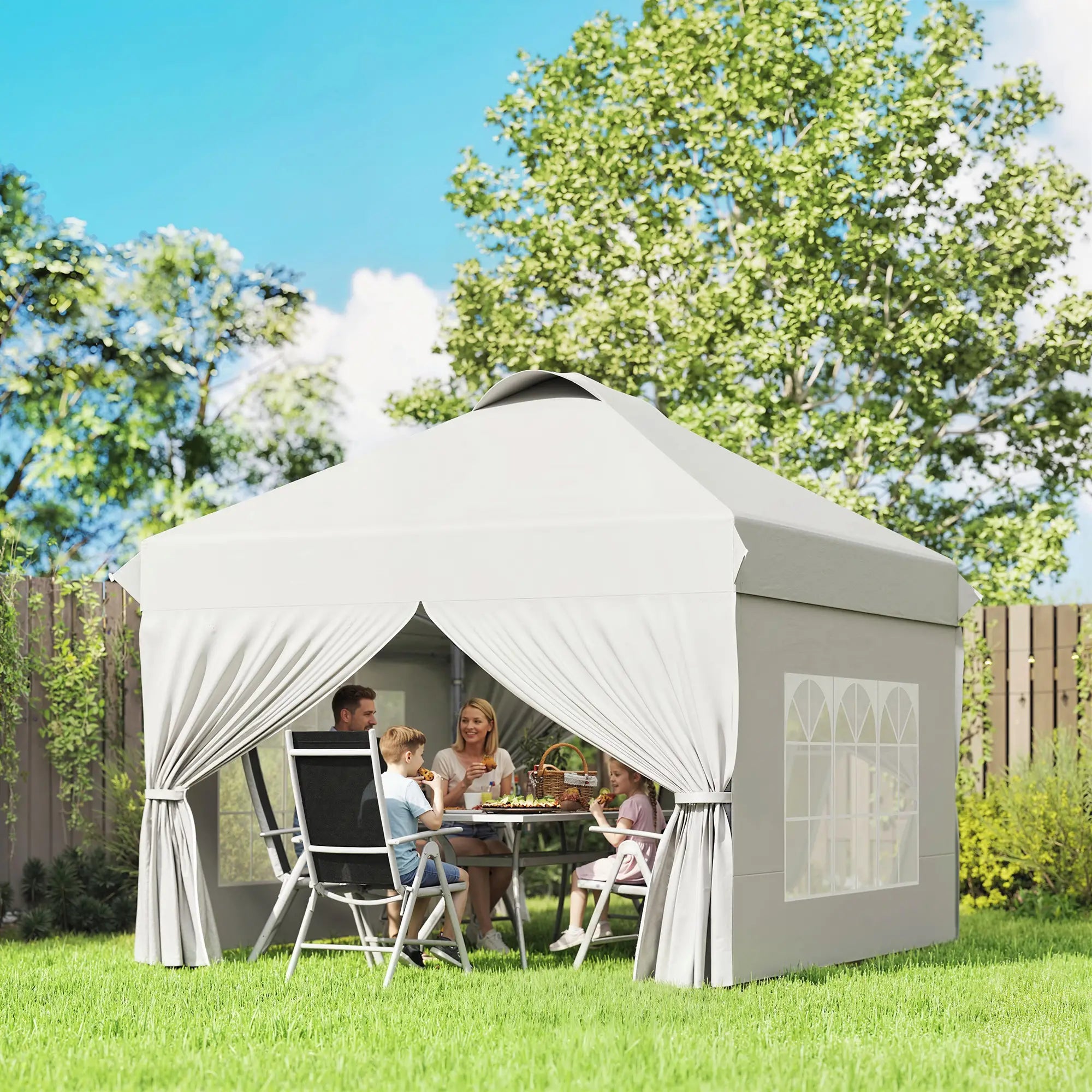 10' x 10' Pop Up Canopy Tent, Instant Sun Shelter, White Pop Up Canopies at Gallery Canada