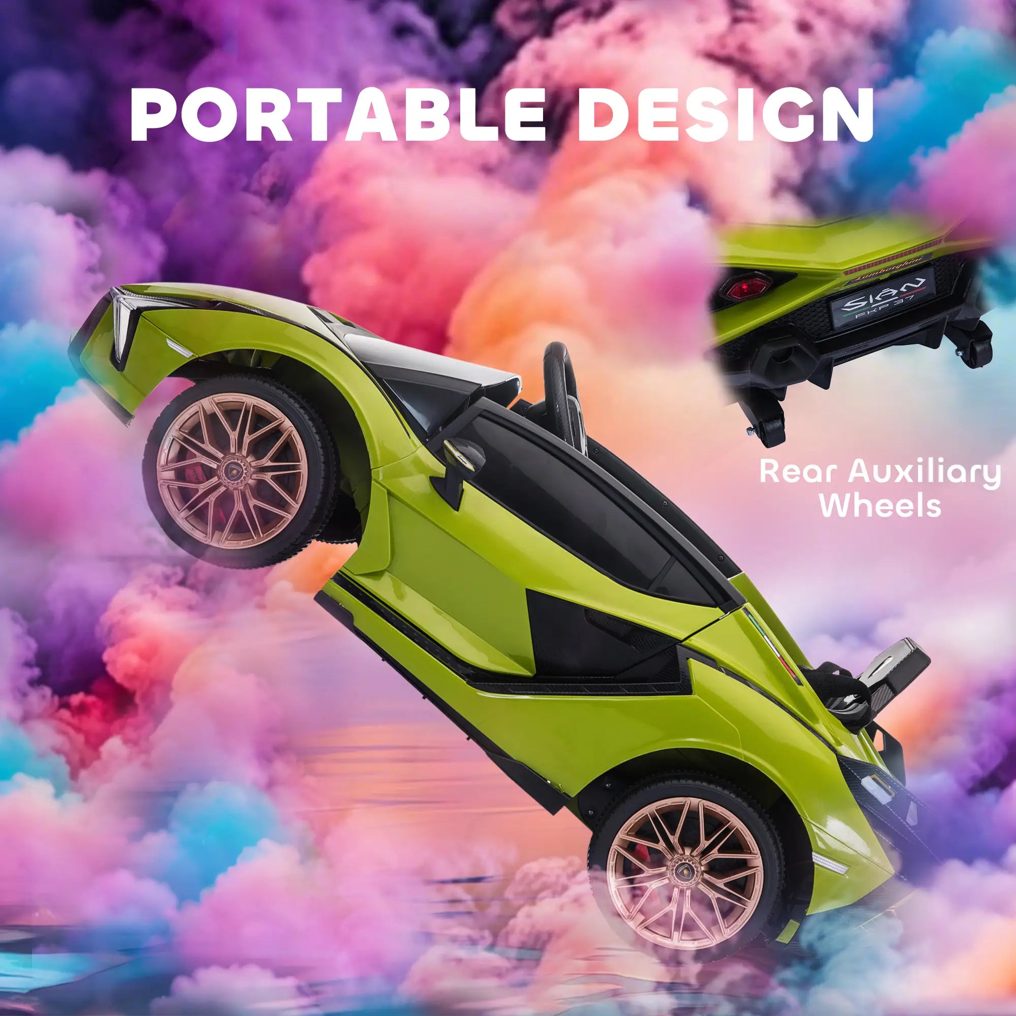 12V Battery Powered Kids Ride On Car, Remote Control, Music Lights, MP3, Green Electric Toy Cars at Gallery Canada