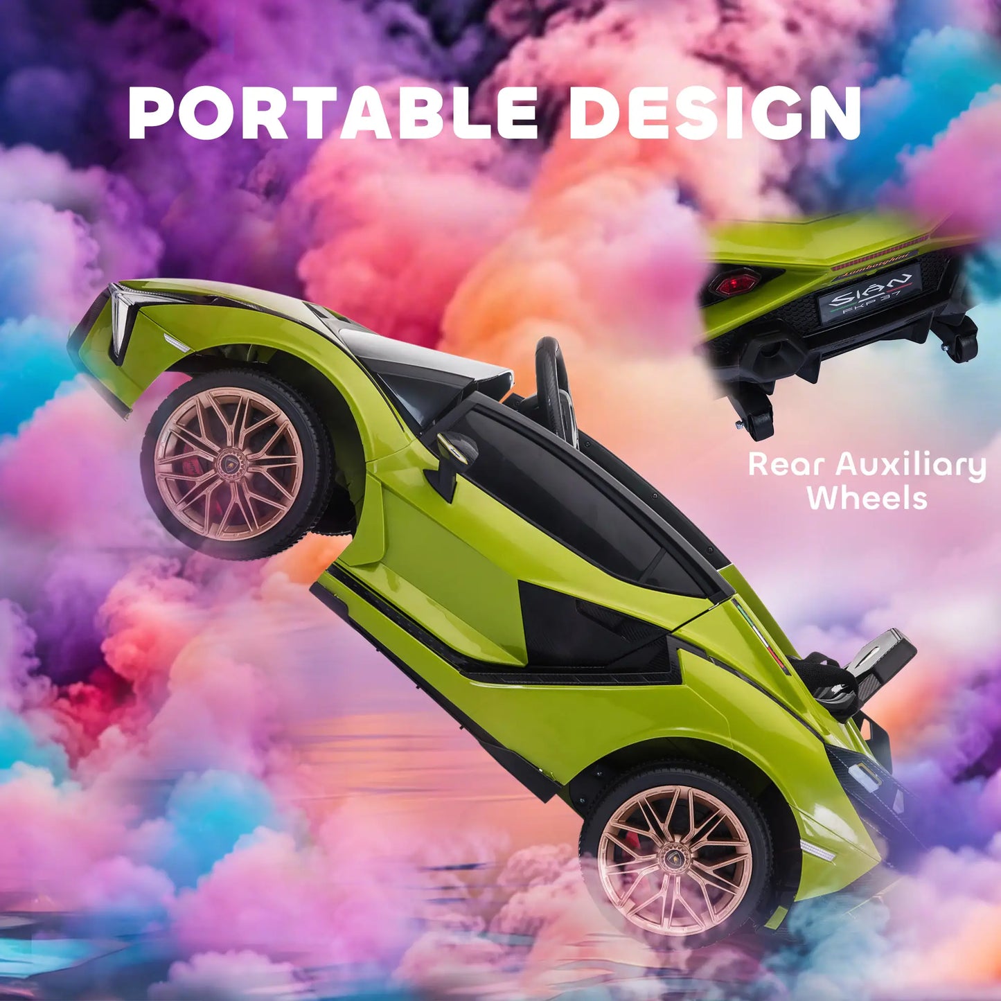 12V Battery Powered Kids Ride On Car, Remote Control, Music Lights, MP3, Green Electric Toy Cars at Gallery Canada