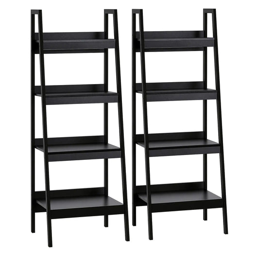 2-Tier Ladder Shelf Bookcase, Multi-Use Display Rack, Black Display Bookshelves Black at Gallery Canada