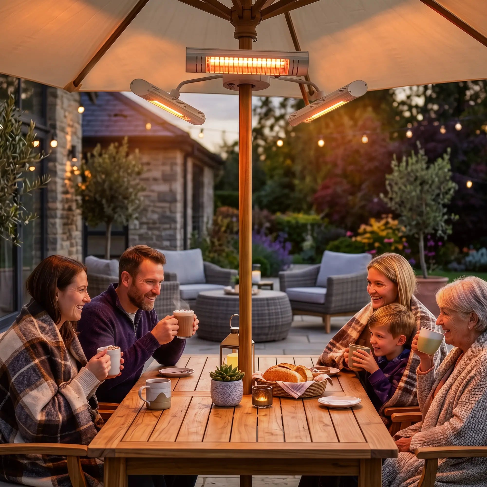 Electric Patio Heater, 3 Heating Panels, Infrared Remote, Silver Electric Tower Heaters Silver at Gallery Canada