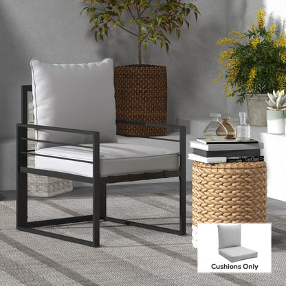 Patio Chair Cushions, Thick Deep Seat, Light Grey Patio Chair Cushions at Gallery Canada