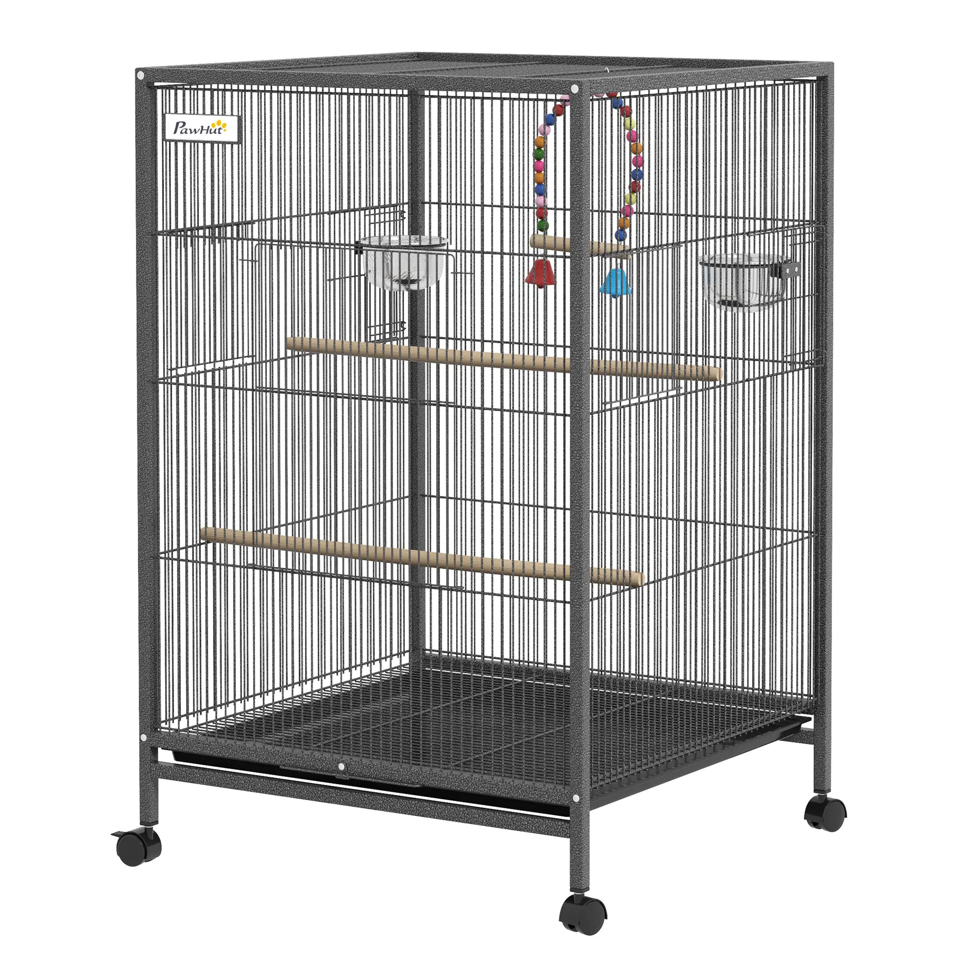 29" Bird Cage for Parrots, Lovebirds, Budgies, Finches, Flight Cage, Grey Bird Cages at Gallery Canada