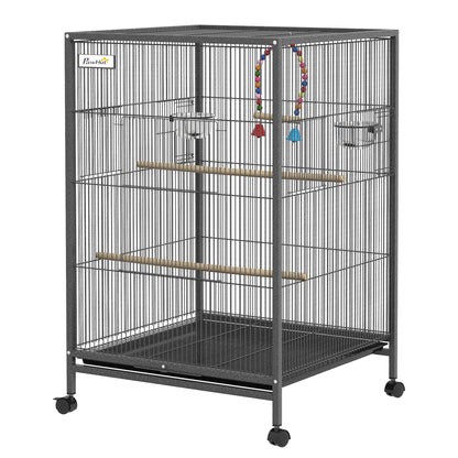 29" Bird Cage for Parrots, Lovebirds, Budgies, Finches, Flight Cage, Grey Bird Cages at Gallery Canada