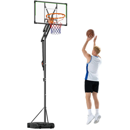 Adjustable Basketball Hoop, 4.1-8.5ft, 33" Shatterproof Board, 18" Rim Basketball at Gallery Canada