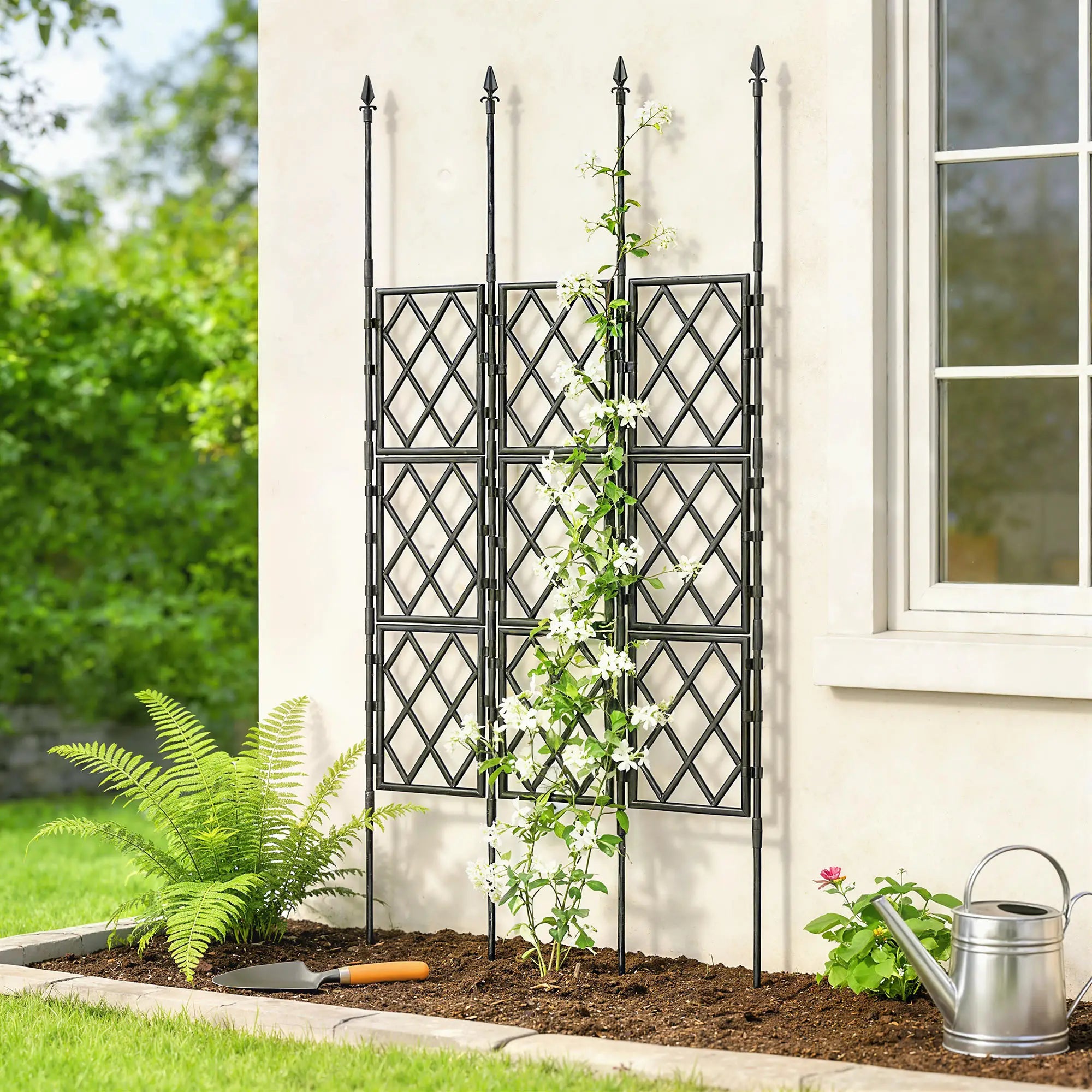 Foldable Garden Trellis, 33.5 x 77.6 Inch, Lattice Climbing Support, Black Plant Stands at Gallery Canada