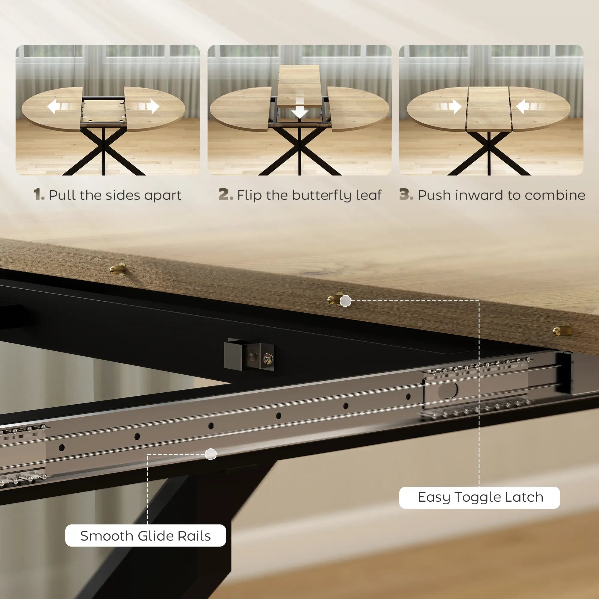 Extendable Dining Table, 39.5