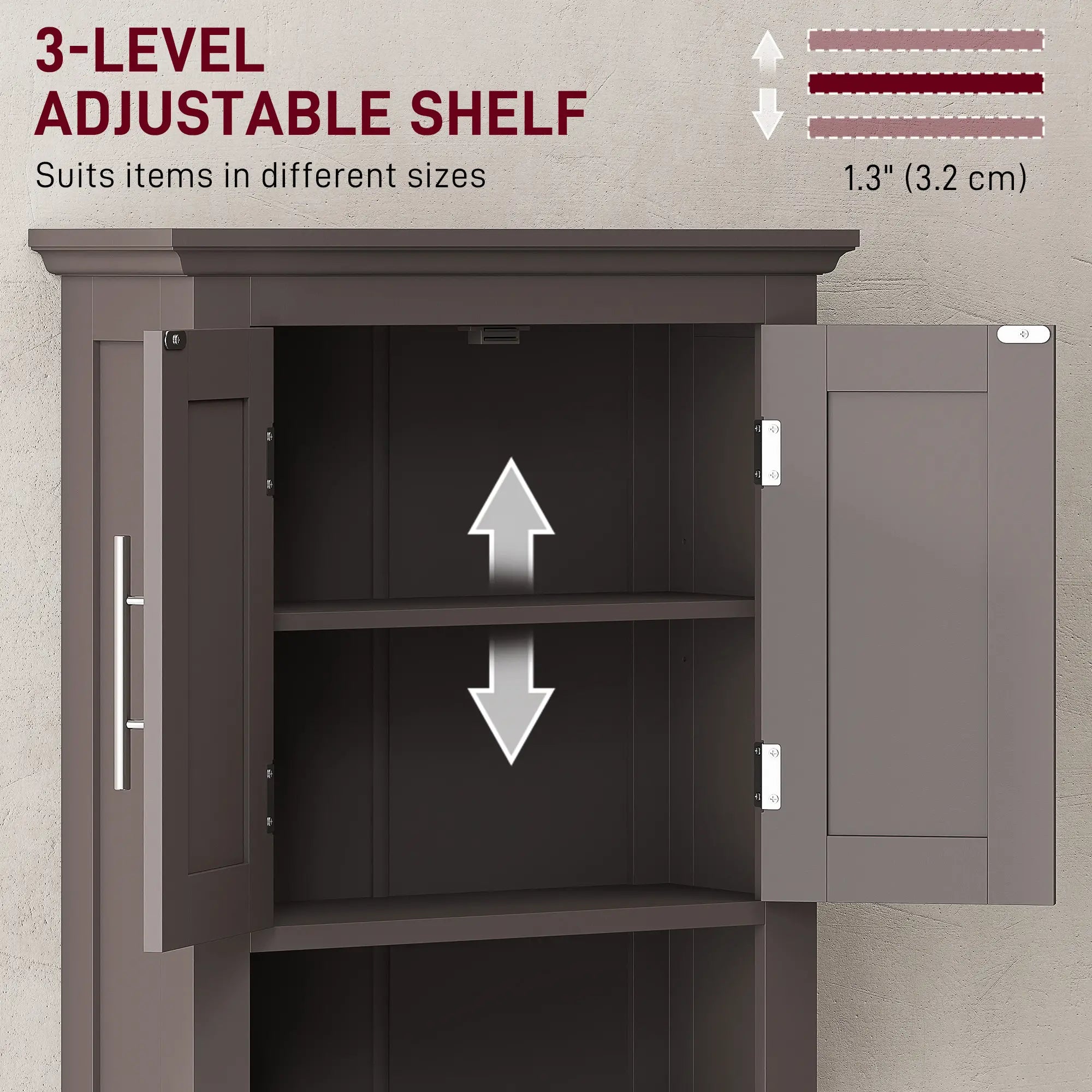 Bathroom Wall Cabinet, Medicine Cabinet with Shelf, Brown Bathroom Cabinets at Gallery Canada