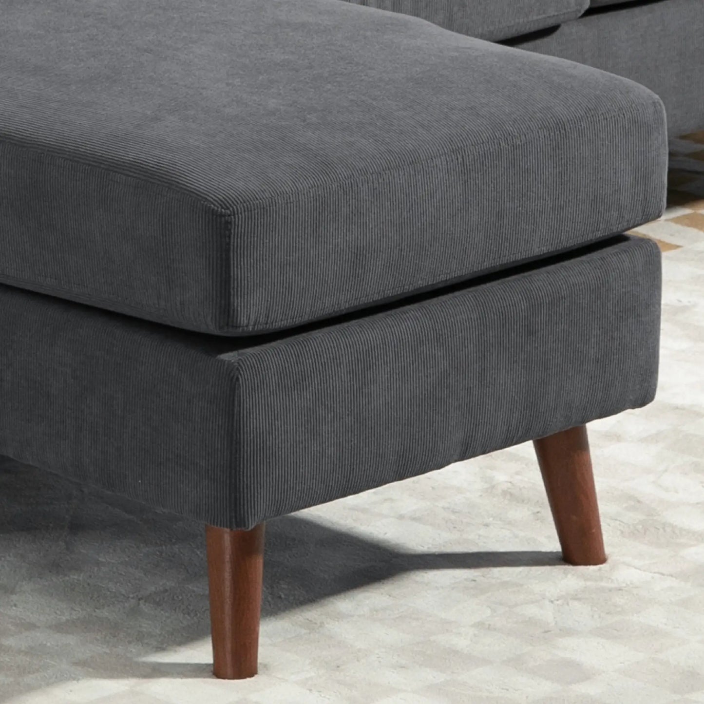 Sectional Sofa with Changeable Chaise, 3 Seat L-Shaped, Dark Grey 3-Seater Sofas at Gallery Canada