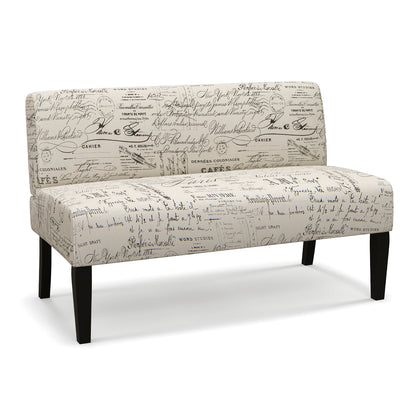 Wooden Leg Armless Loveseat Sofa, White Accent Chairs White at Gallery Canada
