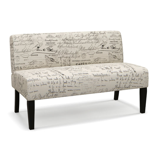 Wooden Leg Armless Loveseat Sofa, White Accent Chairs White at Gallery Canada