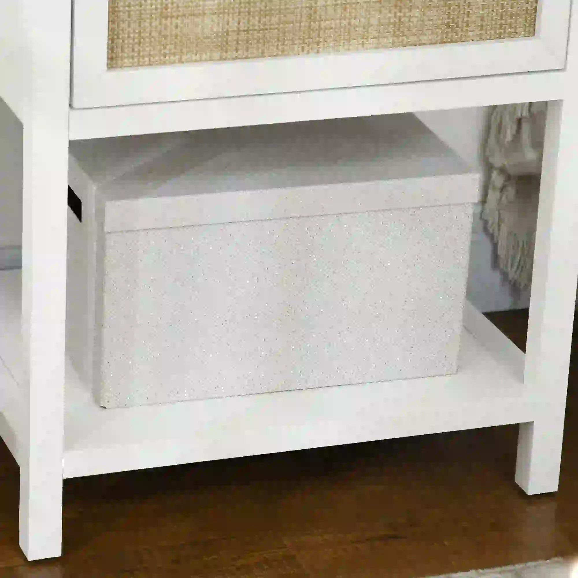 Boho Nightstand, Bedside Table with Rattan Drawer, Open Shelf Bedside Tables at Gallery Canada