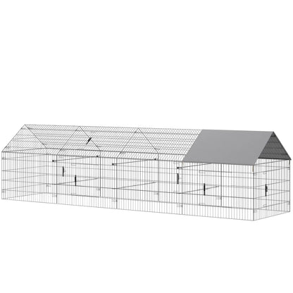 Large Metal Chicken Coop, Water-Resistant Anti-UV Cover, 6 Doors Chicken Coops Black, Grey at Gallery Canada