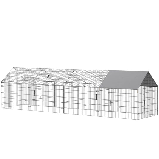 Large Metal Chicken Coop, Water-Resistant Anti-UV Cover, 6 Doors Chicken Coops Black, Grey at Gallery Canada