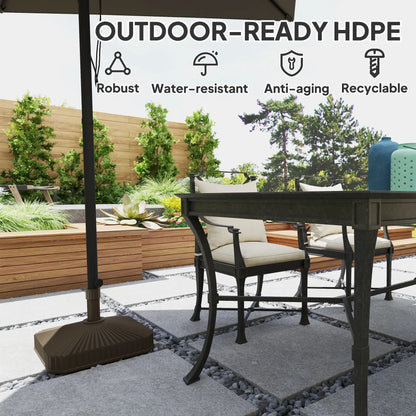Heavy Duty Outdoor Umbrella Stand Base, 17.7" L x 17.7" W x 11.8" H, Brown Umbrella Bases at Gallery Canada