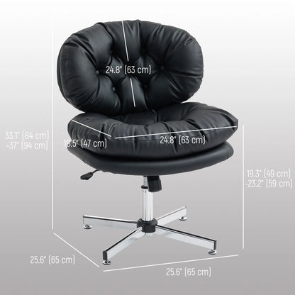 Armless Office Chair, Wide Padded Seat, Adjustable Height, Black Task Chairs at Gallery Canada