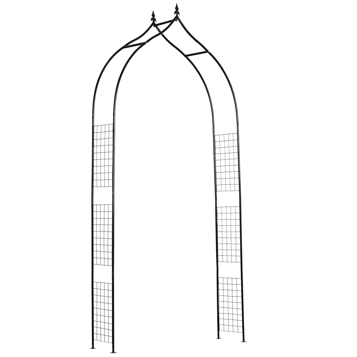 8FT Metal Garden Arch, Decorative Arbor Trellis for Plants, Black Garden Arches at Gallery Canada