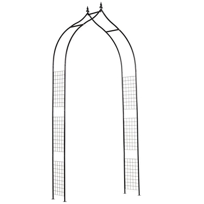 8FT Metal Garden Arch, Decorative Arbor Trellis for Plants, Black Garden Arches at Gallery Canada