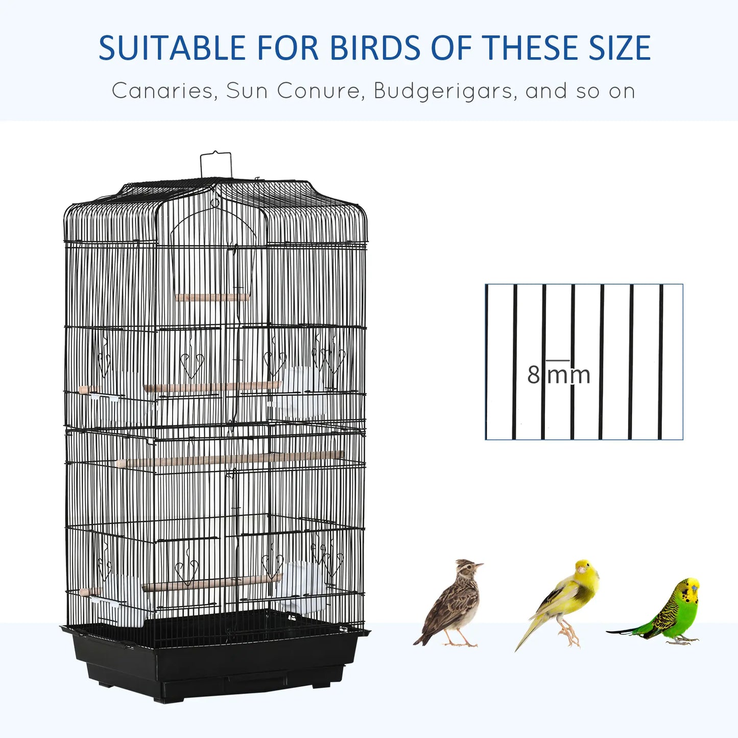 36" Bird Cage, Macaw Play House, Parrot Finch Flight Cage, Black Bird Cages at Gallery Canada