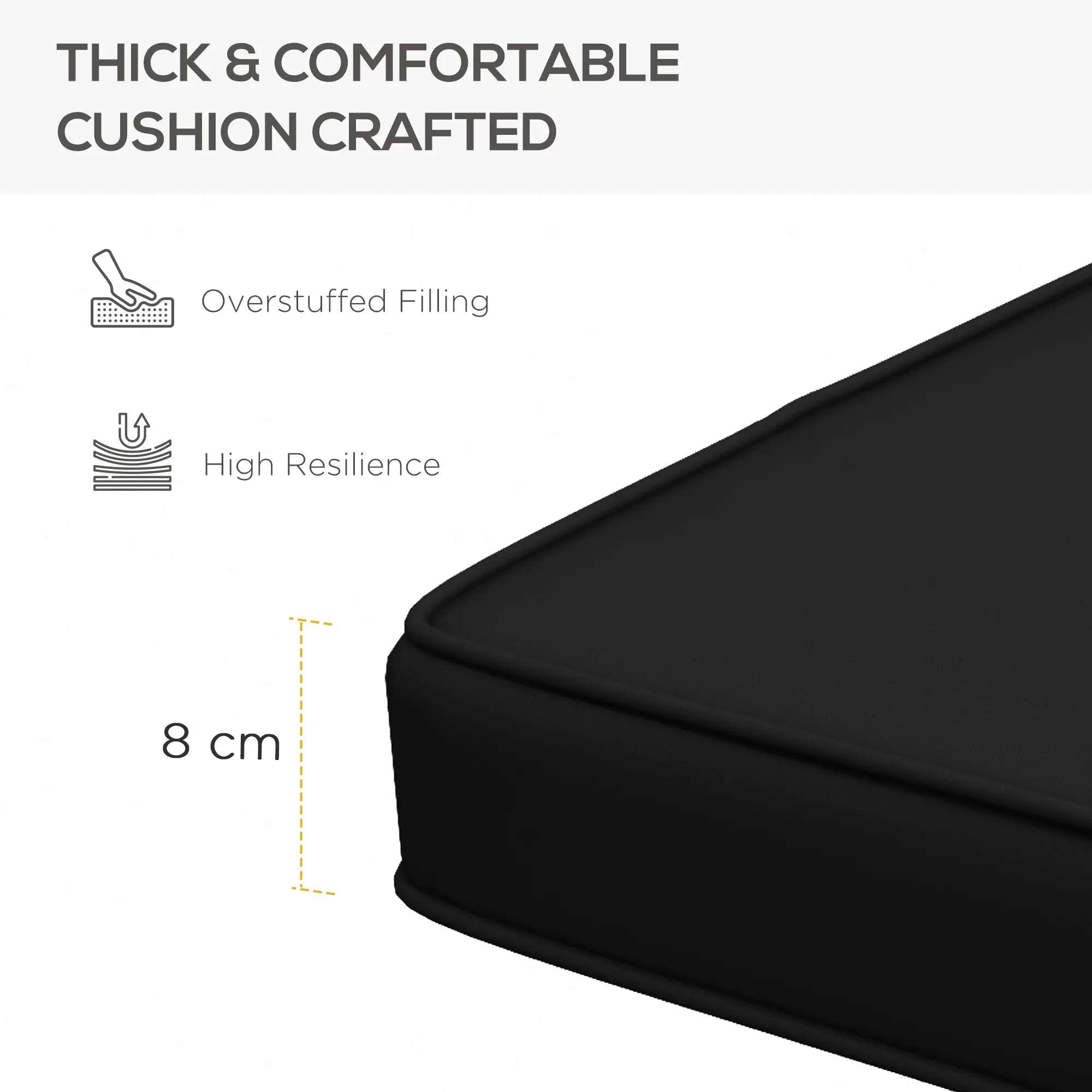 2-Seater Patio Bench Cushion, Outdoor Swing Replacement Pad, Black Patio Chair Cushions at Gallery Canada