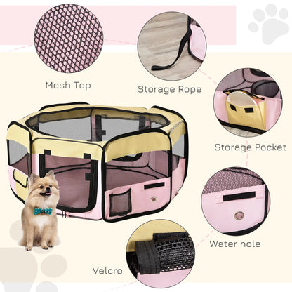 36-Inch Large Pet Playpen, Portable Dog Cat Cage, Carry Bag, Pink Houses, Kennels & Pens at Gallery Canada