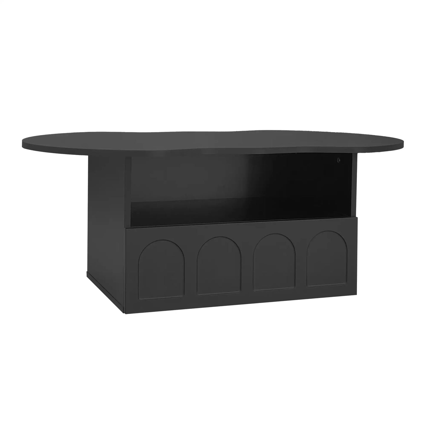 Coffee Table with Drawer, Open Storage, 39.5" L x 23.5" W x 15" H, Black Coffee Tables at Gallery Canada