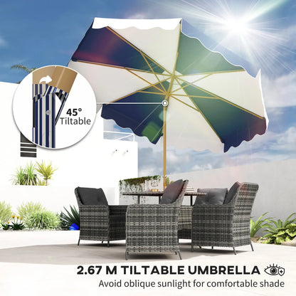 9FT Patio Umbrella, 8 Ribs, Crank & Tilt, UPF 50+, Mixed Color Sun Umbrellas at Gallery Canada