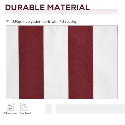 11' x 10' Retractable Awning Fabric, UV Protection, Red & White Awning Fabric Replacement at Gallery Canada