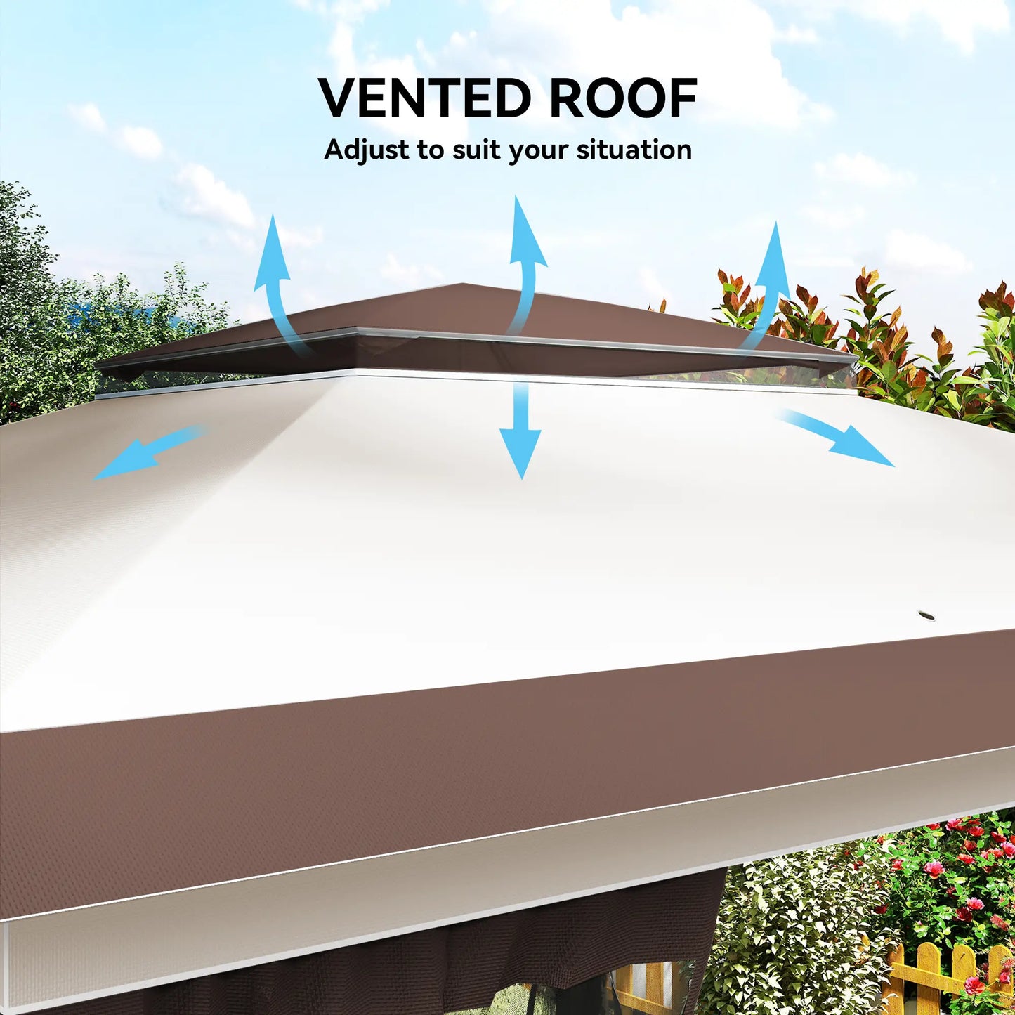 12' x 12' Pop Up Canopy, Sun Shade Tent, Mesh Sidewalls, Beige, Dark Brown Pop Up Canopies at Gallery Canada