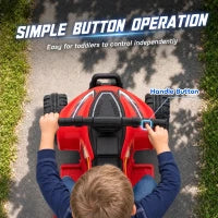 6V Kids ATV Quad, Button Control, 45Mins Runtime, Red