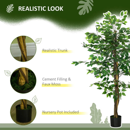 5ft Artificial Ficus Tree, Indoor Fake Plant With Pot Artificial Trees at Gallery Canada