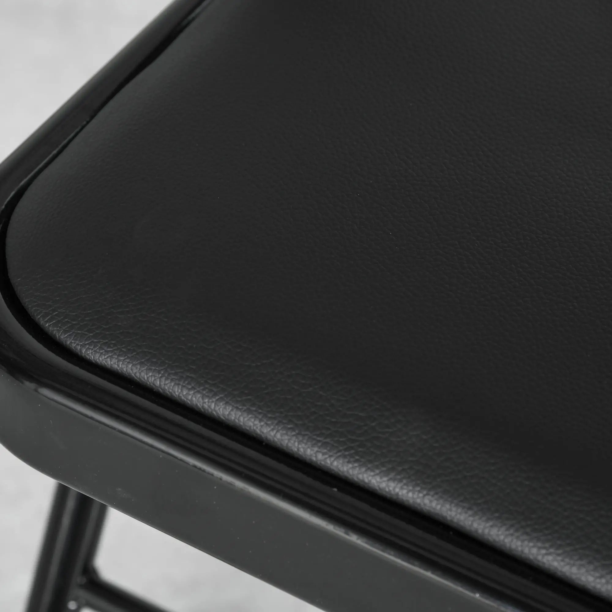 Set of 2 Metal Foldable Chairs, PU Leather Padded, Black Bar Stools at Gallery Canada